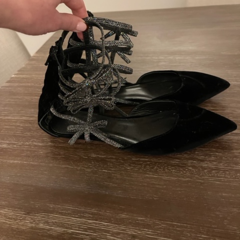 J. Crew Women's Velvet Bow Gladiator Flats - Size US 6 - Picture 7 of 8